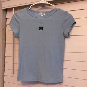 Medium women’s blue butterfly shirt